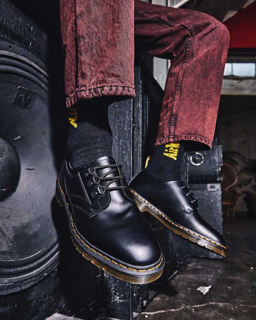 schwarze dr. martens 1461 verso smooth damen-oxfordschuhe