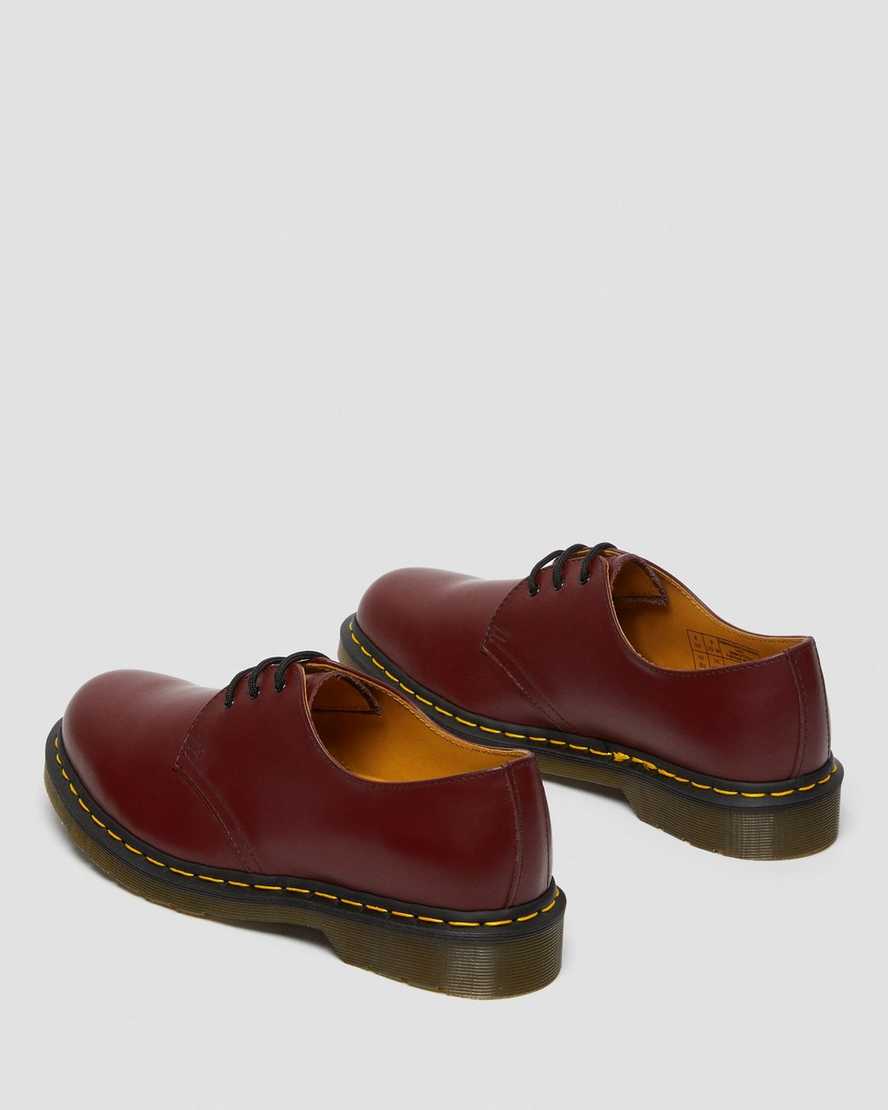 rote dr. martens 1461 glatte damen-oxfordschuhe