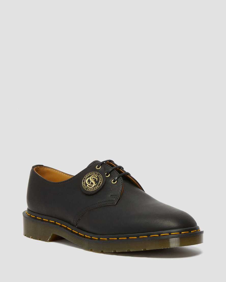 schwarze dr. martens 1461 classic oil damen-oxfordschuhe