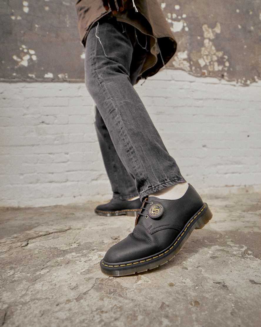 schwarze dr. martens 1461 classic oil damen-oxfordschuhe