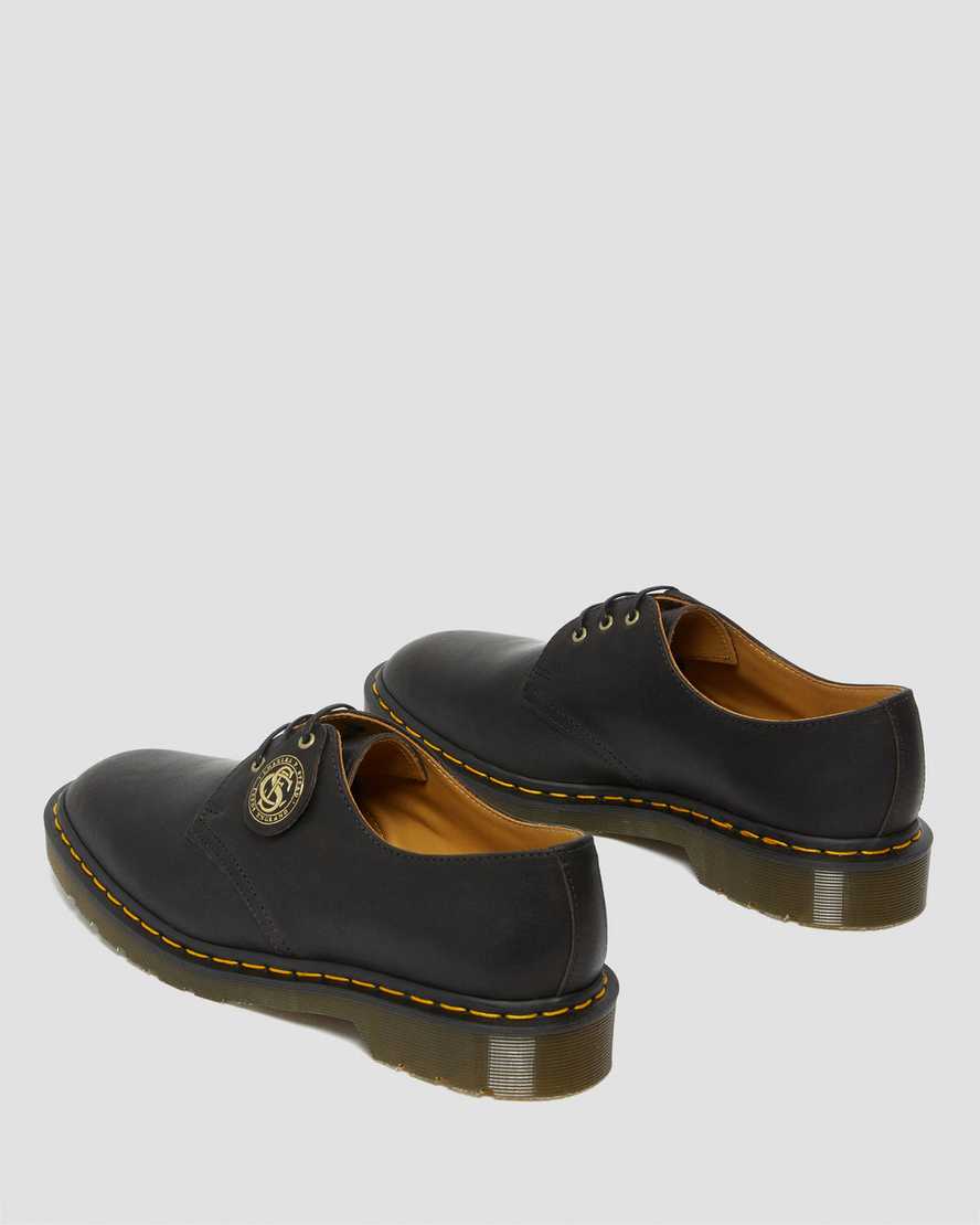 schwarze dr. martens 1461 classic oil damen-oxfordschuhe