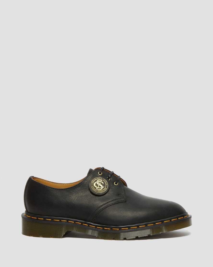 schwarze dr. martens 1461 classic oil damen-oxfordschuhe