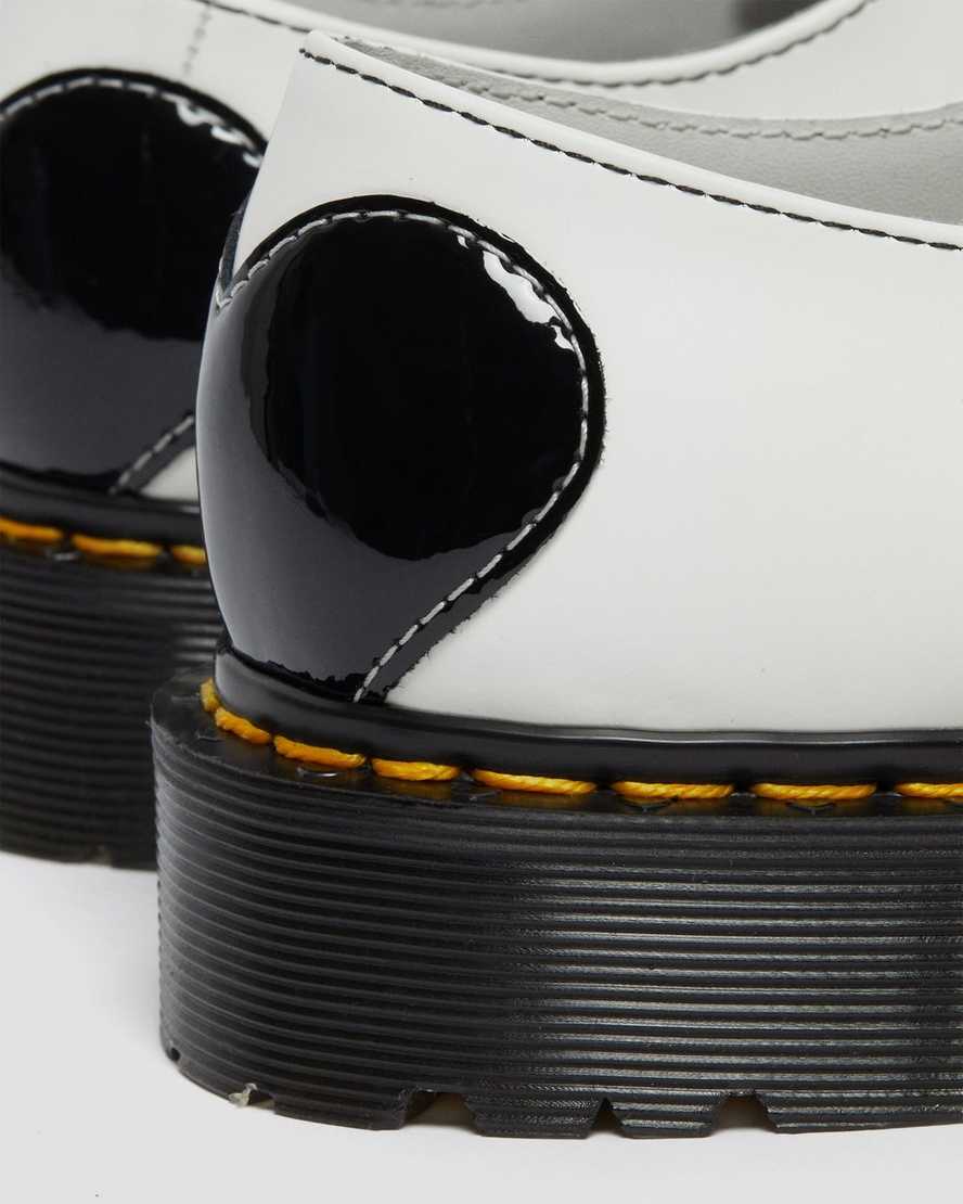 weiße und schwarze dr. martens 1461 hearts glatt- und lackleder damen-oxfordschuhe