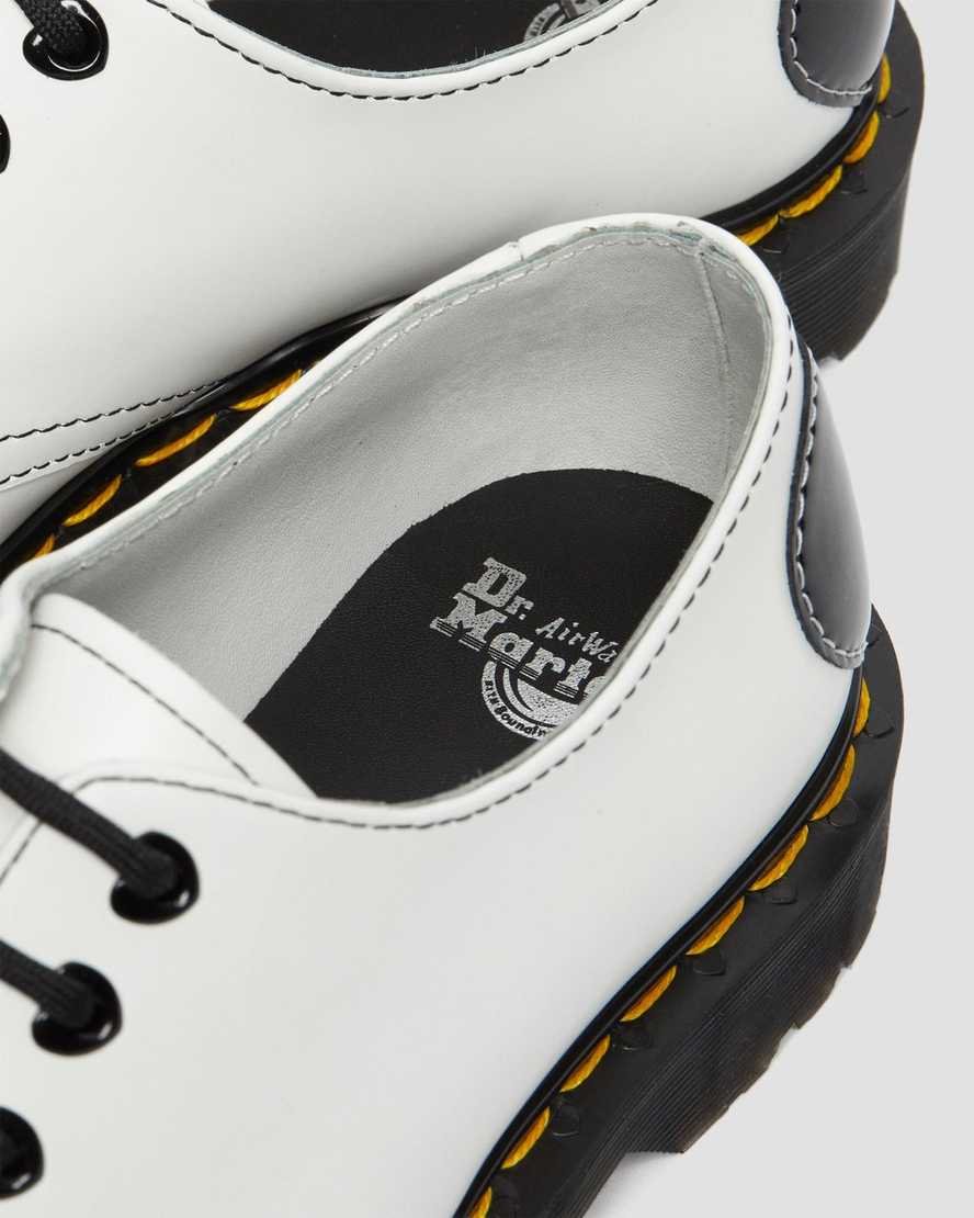 weiße und schwarze dr. martens 1461 hearts glatt- und lackleder damen-oxfordschuhe