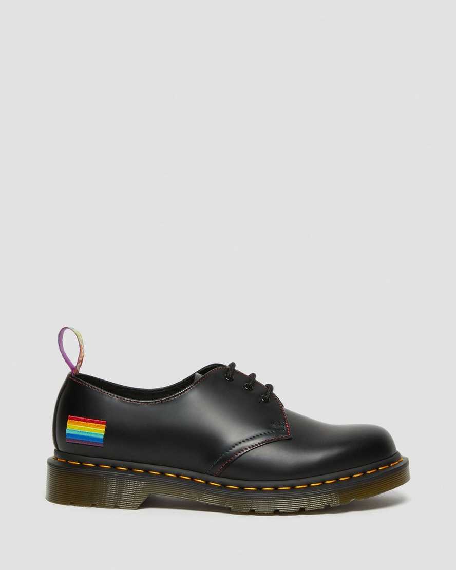 schwarze dr. martens 1461 for pride smooth damen-oxfordschuhe