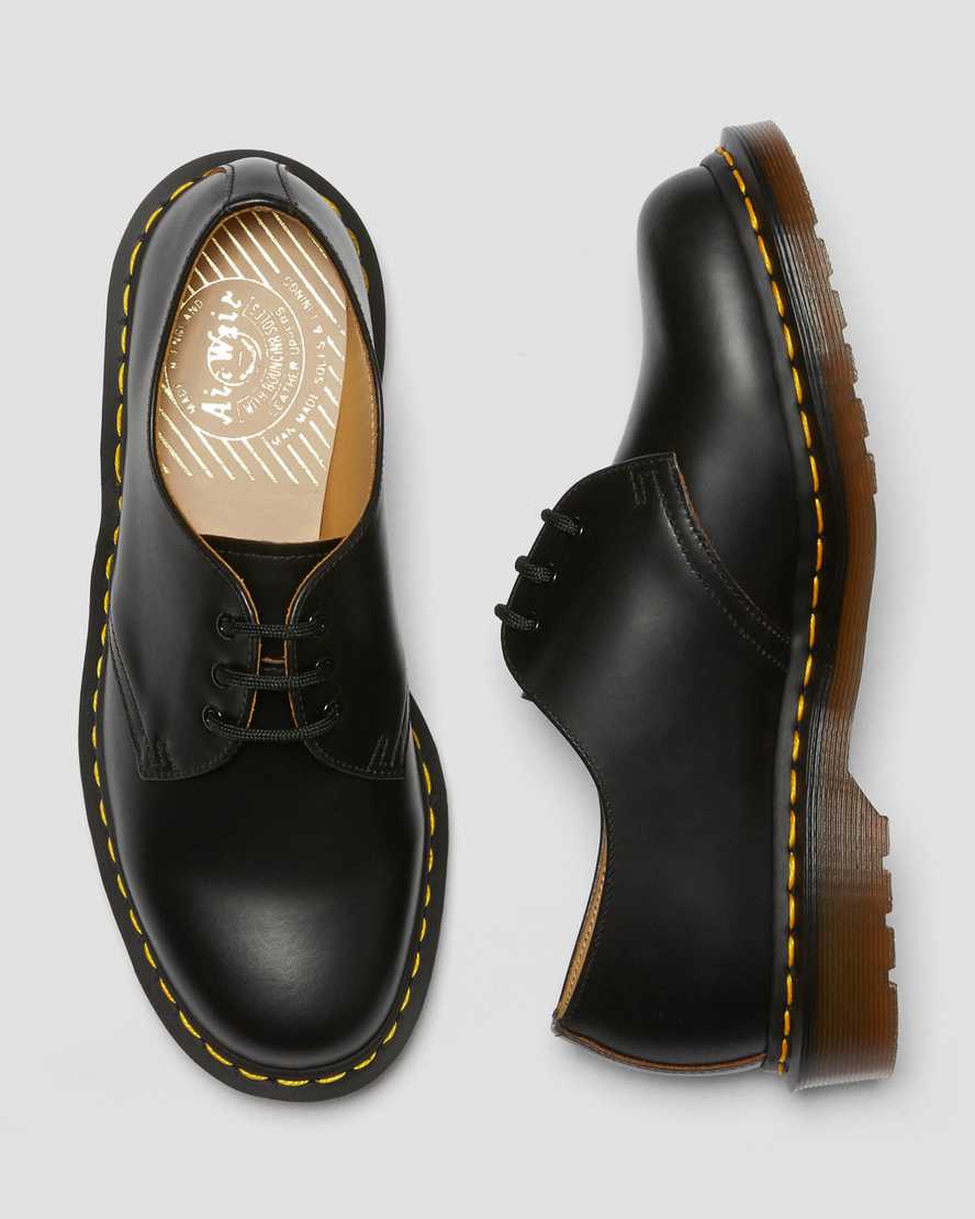 schwarze dr. martens 1461 vintage damen-oxfordschuhe hergestellt in england