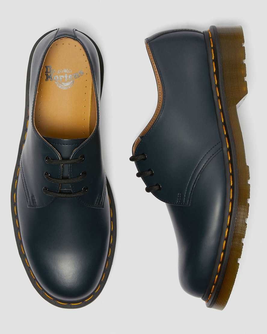 marineblaue dr. martens 1461 glatte damen-oxfordschuhe
