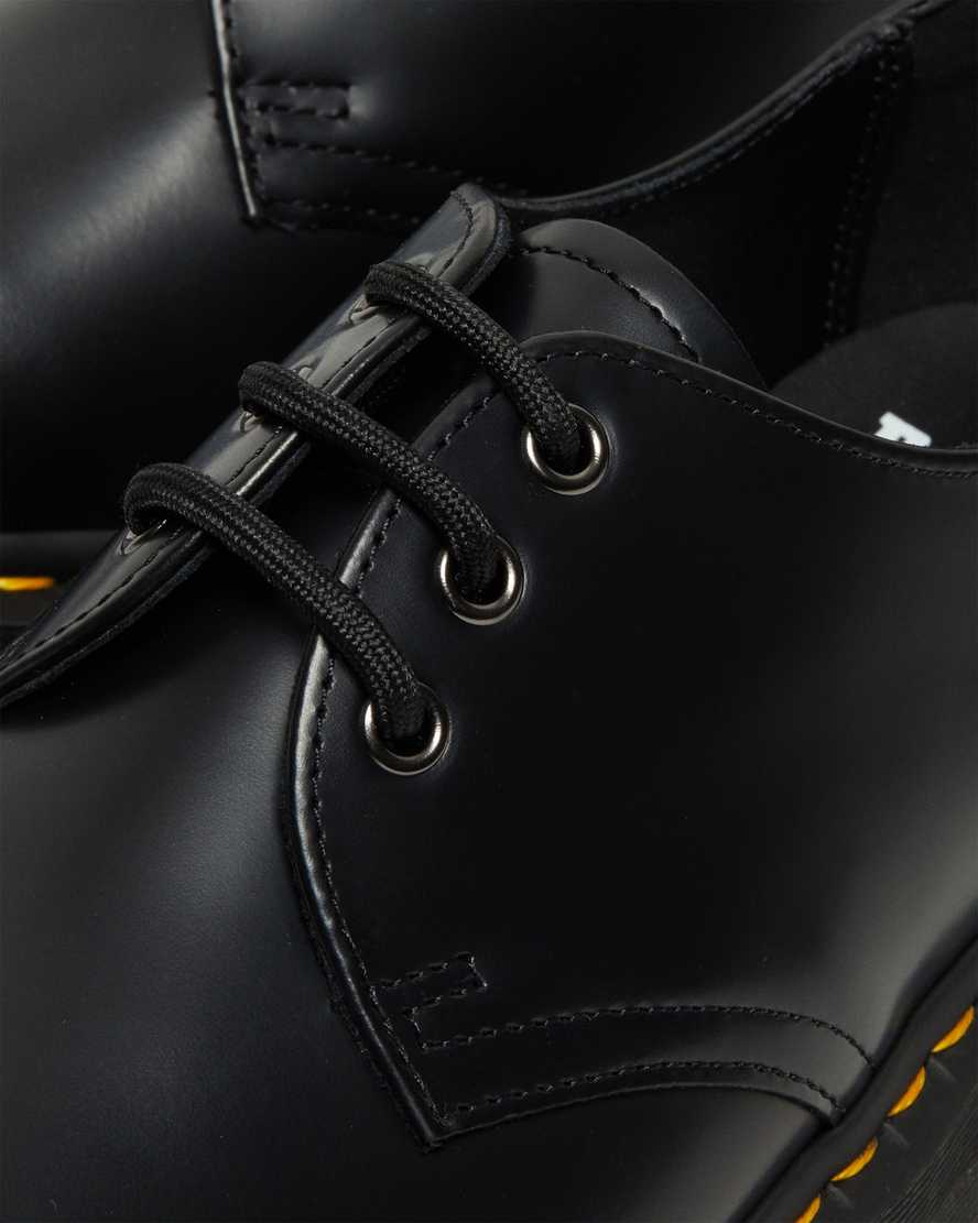 schwarze dr. martens 1461 smooth damen-plateauschuhe
