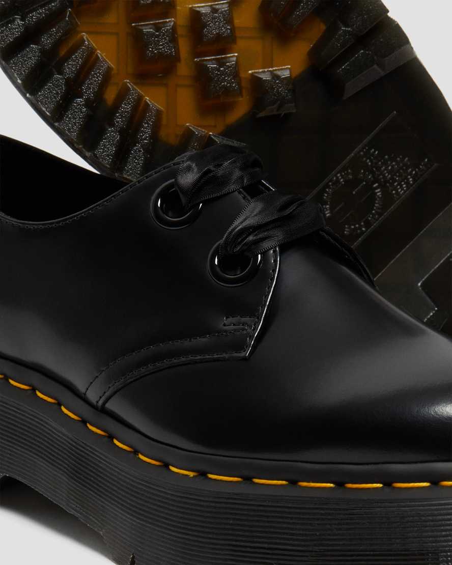 schwarze dr. martens holly damen-plateauschuhe