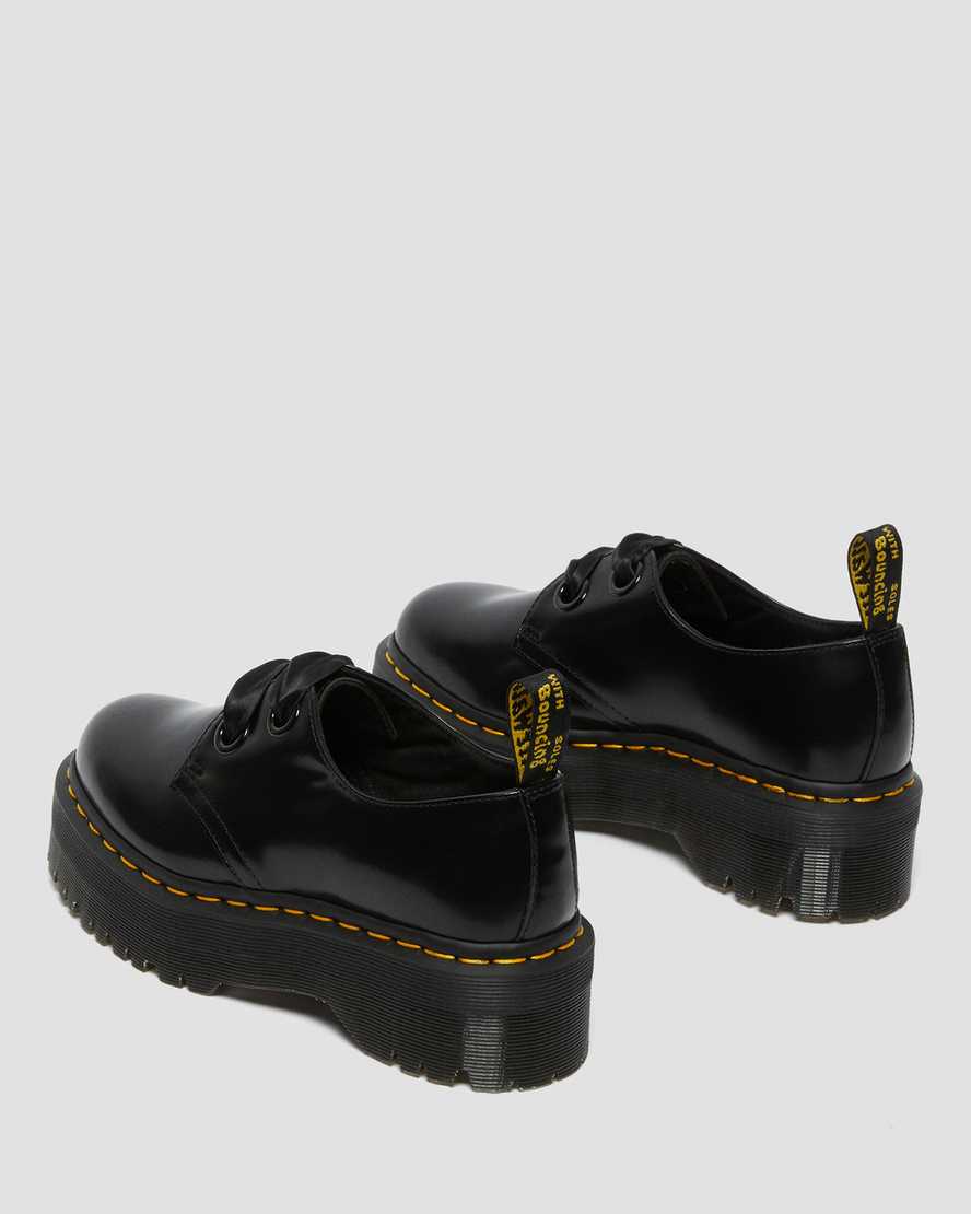 schwarze dr. martens holly damen-plateauschuhe