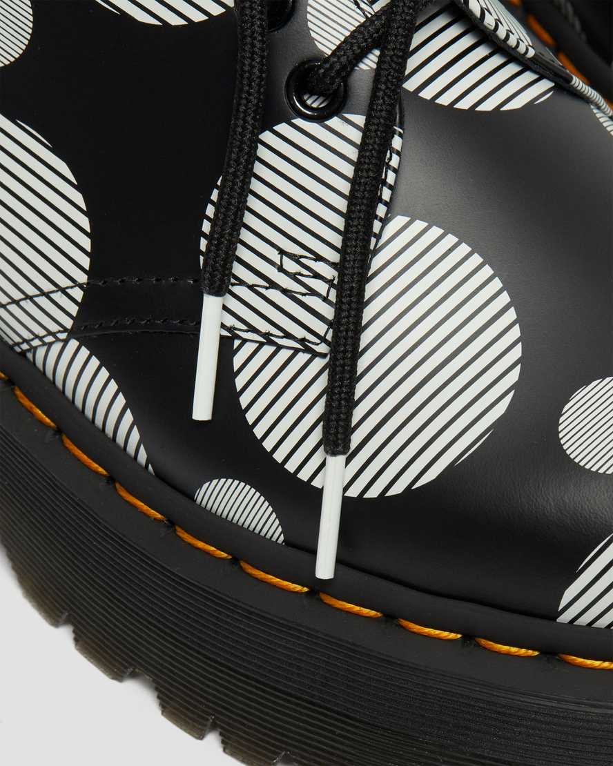 schwarze dr. martens 1461 polka dot smooth damen-plateauschuhe