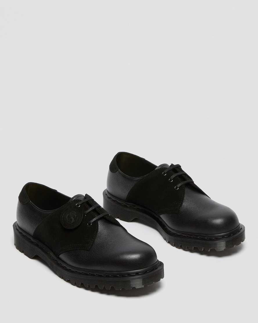 schwarze dr. martens 1461 damen-sattelschuhe