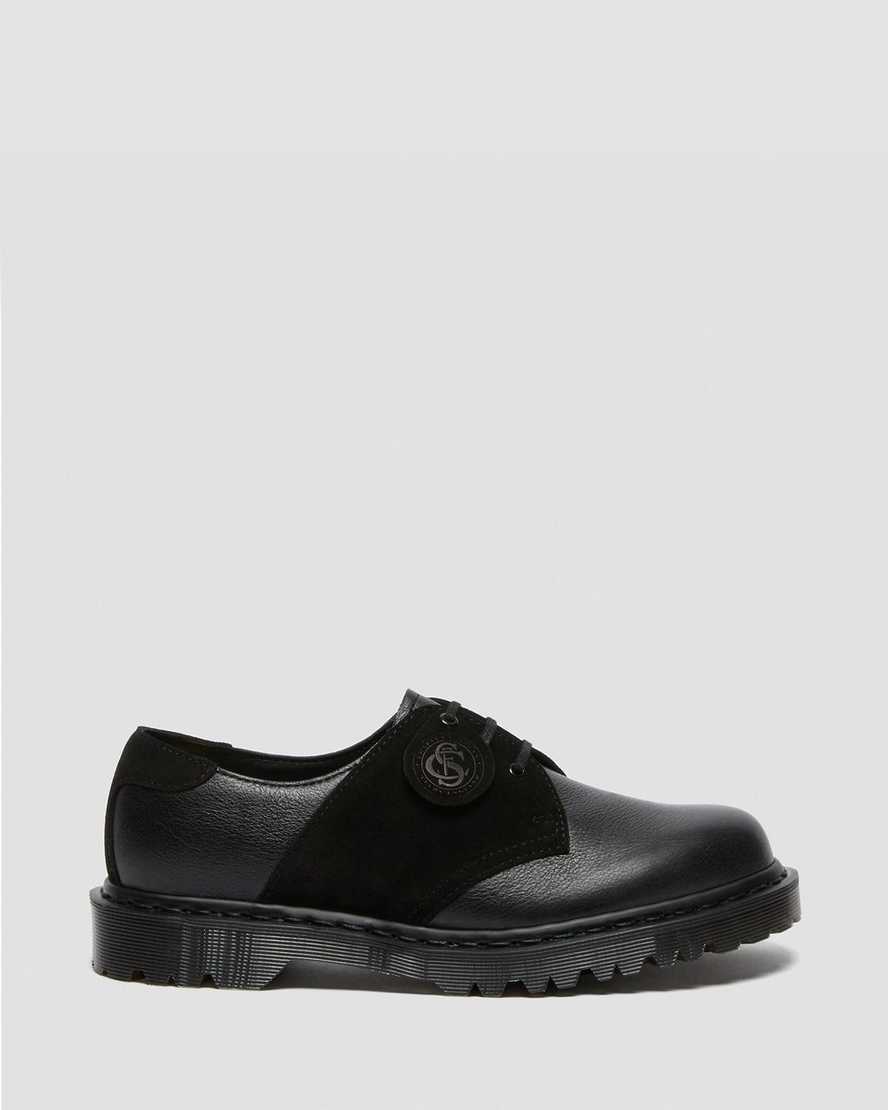 schwarze dr. martens 1461 damen-sattelschuhe
