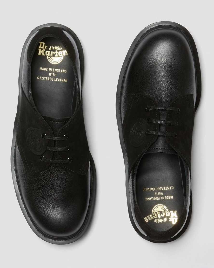 schwarze dr. martens 1461 damen-sattelschuhe